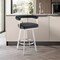 Armen Living Nolagam Swivel Counter Stool in Brushed Stainless Steel with Black Faux Leather 840254335608 - alternate 4